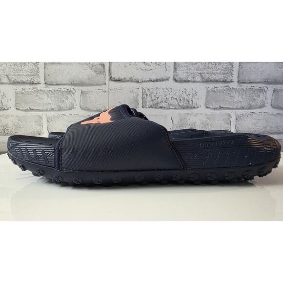 Project Rock 3 Slides UA \'Midnight Navy Flare Orange 3026034-403 New Men\'s 14